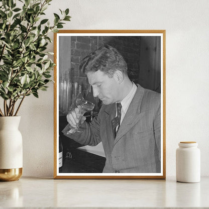 Champagne Master Testing Quality in Sonoma County 1942