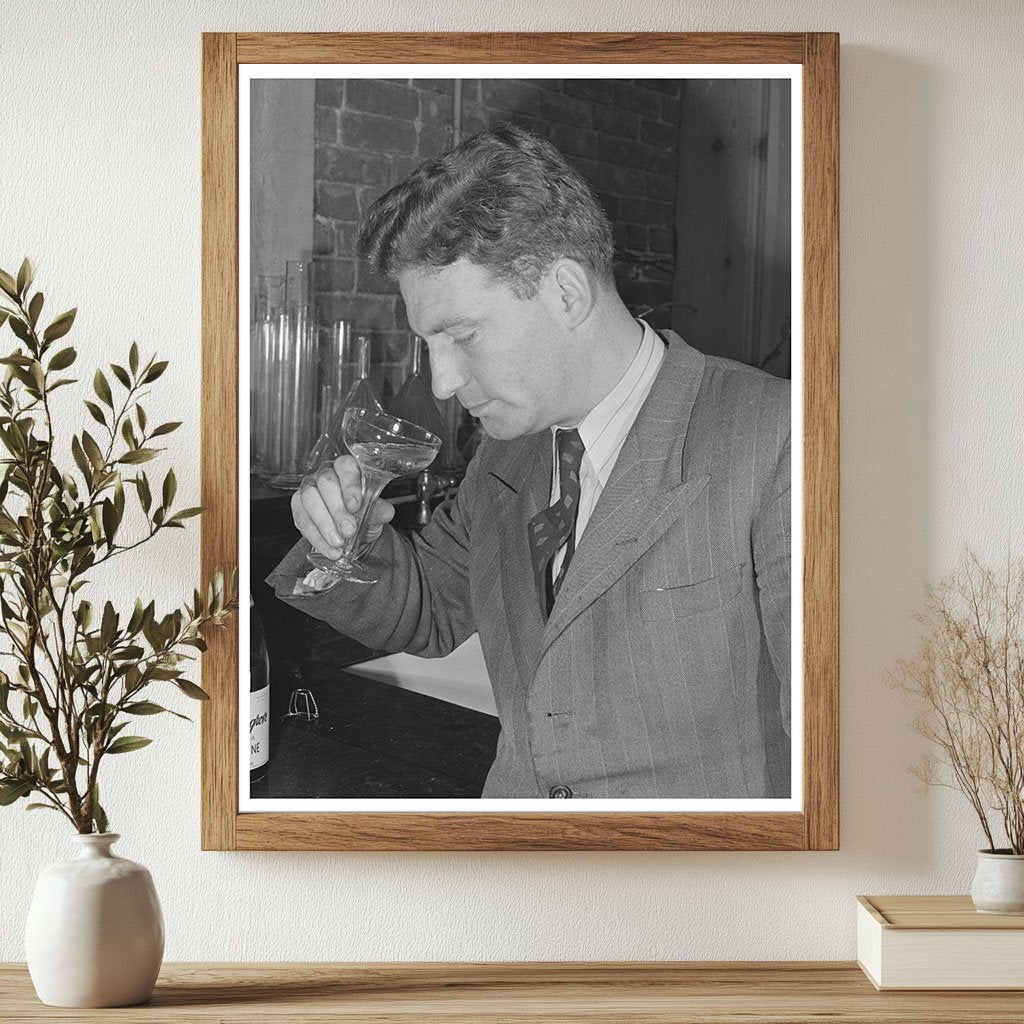 Champagne Master Testing Quality in Sonoma County 1942