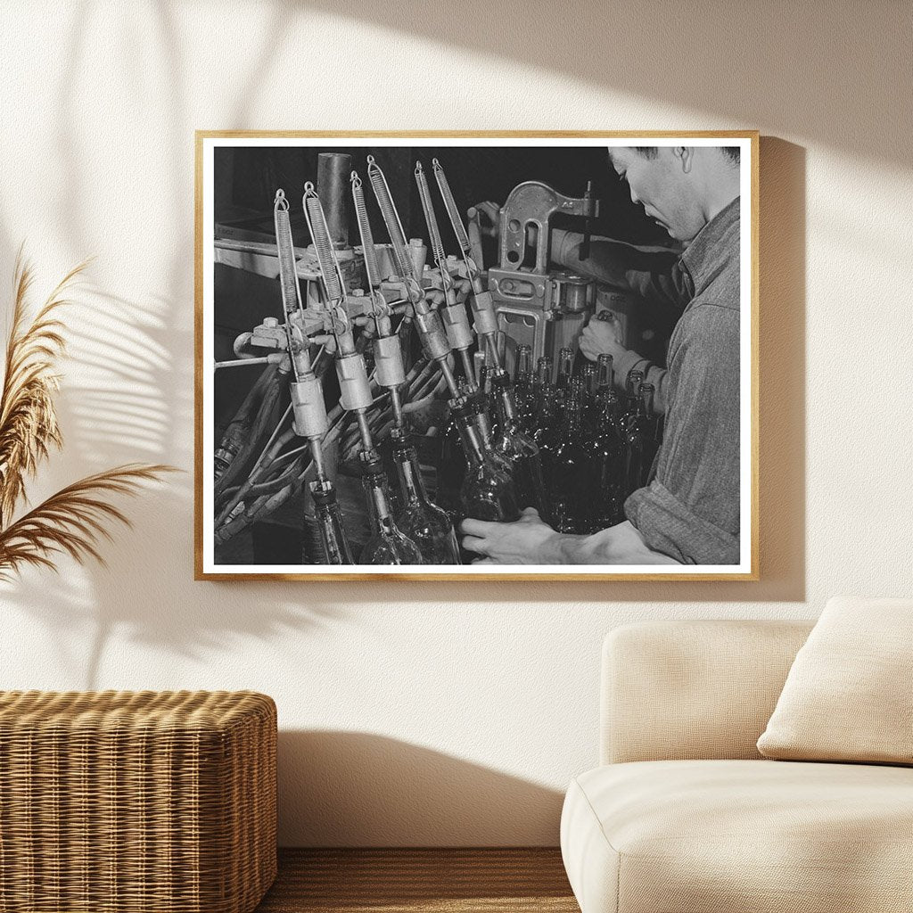 1942 Vintage Winery Workers Filling Wine Bottles in Sonoma
