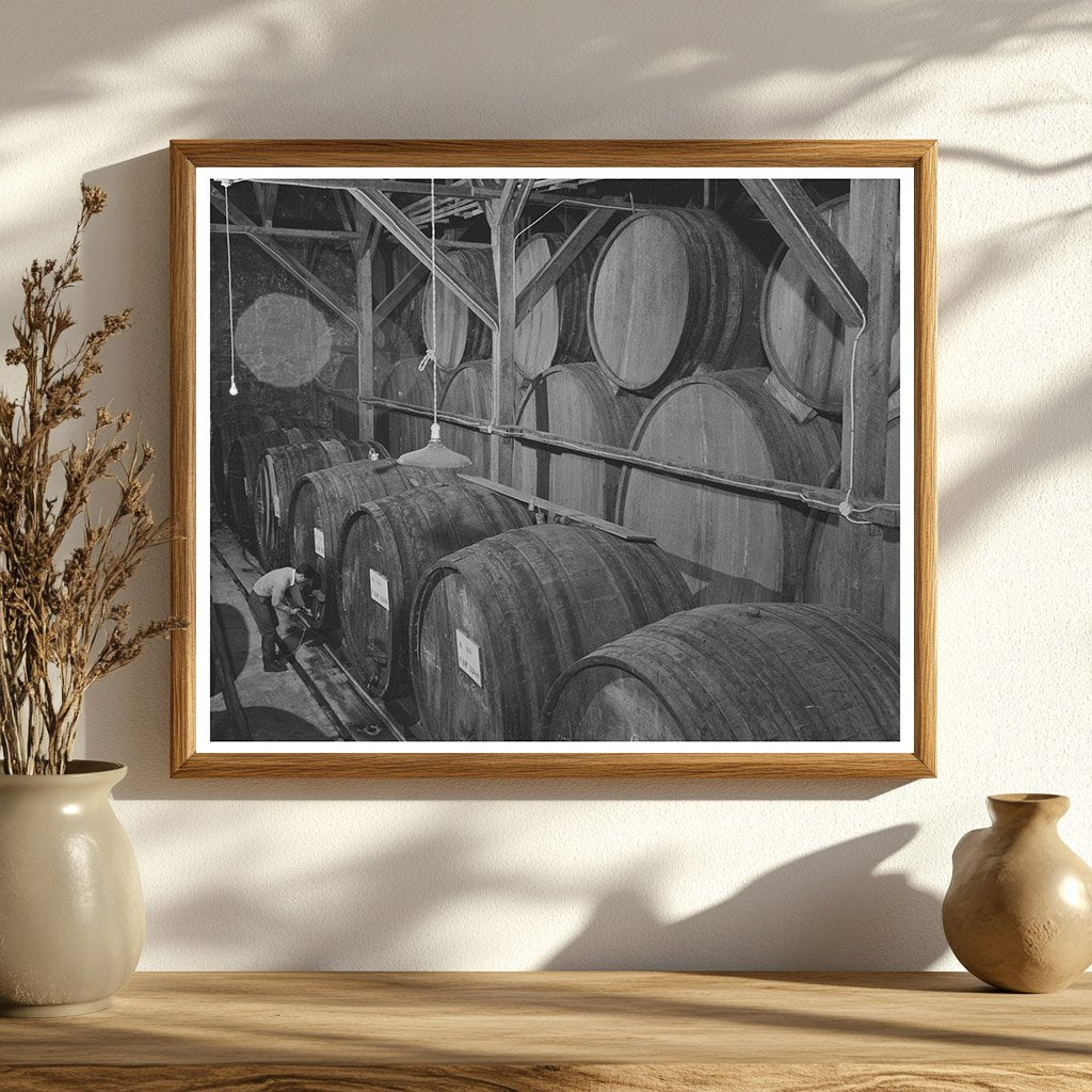 Casks of Aging Wine in Sonoma County 1942