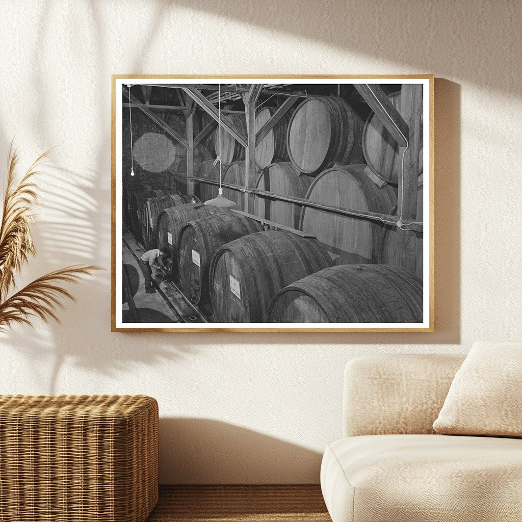 Casks of Aging Wine in Sonoma County 1942