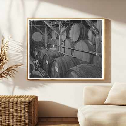 Casks of Aging Wine in Sonoma County 1942