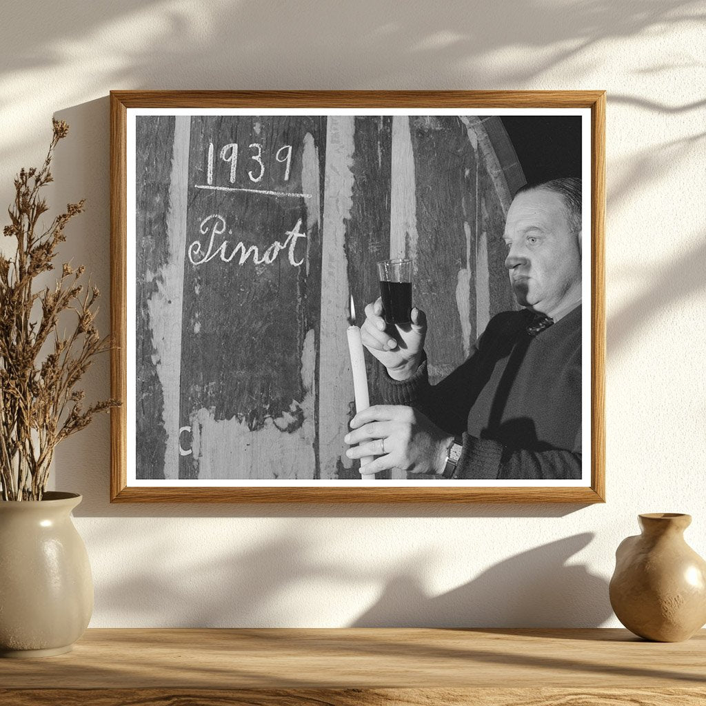 Winemaster Examines Red Wine Clarity Sonoma County 1942