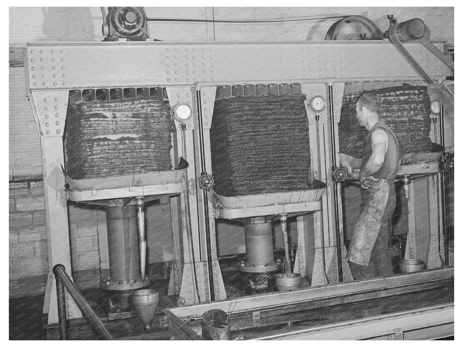 Olive Pulp Hydraulic Presses for Oil Extraction 1942