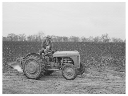 Farmer Teaches Son to Drive Tractor Tulare County 1942