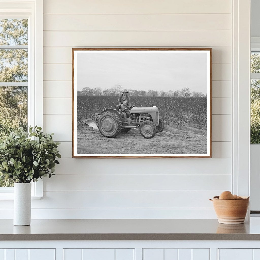 Farmer Teaches Son to Drive Tractor Tulare County 1942