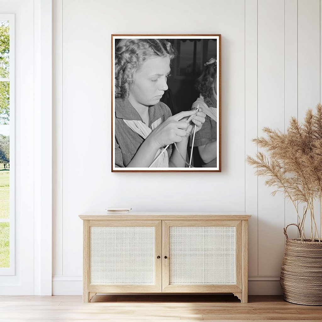 Girl Scout Knitting at Tulare County Camp 1942