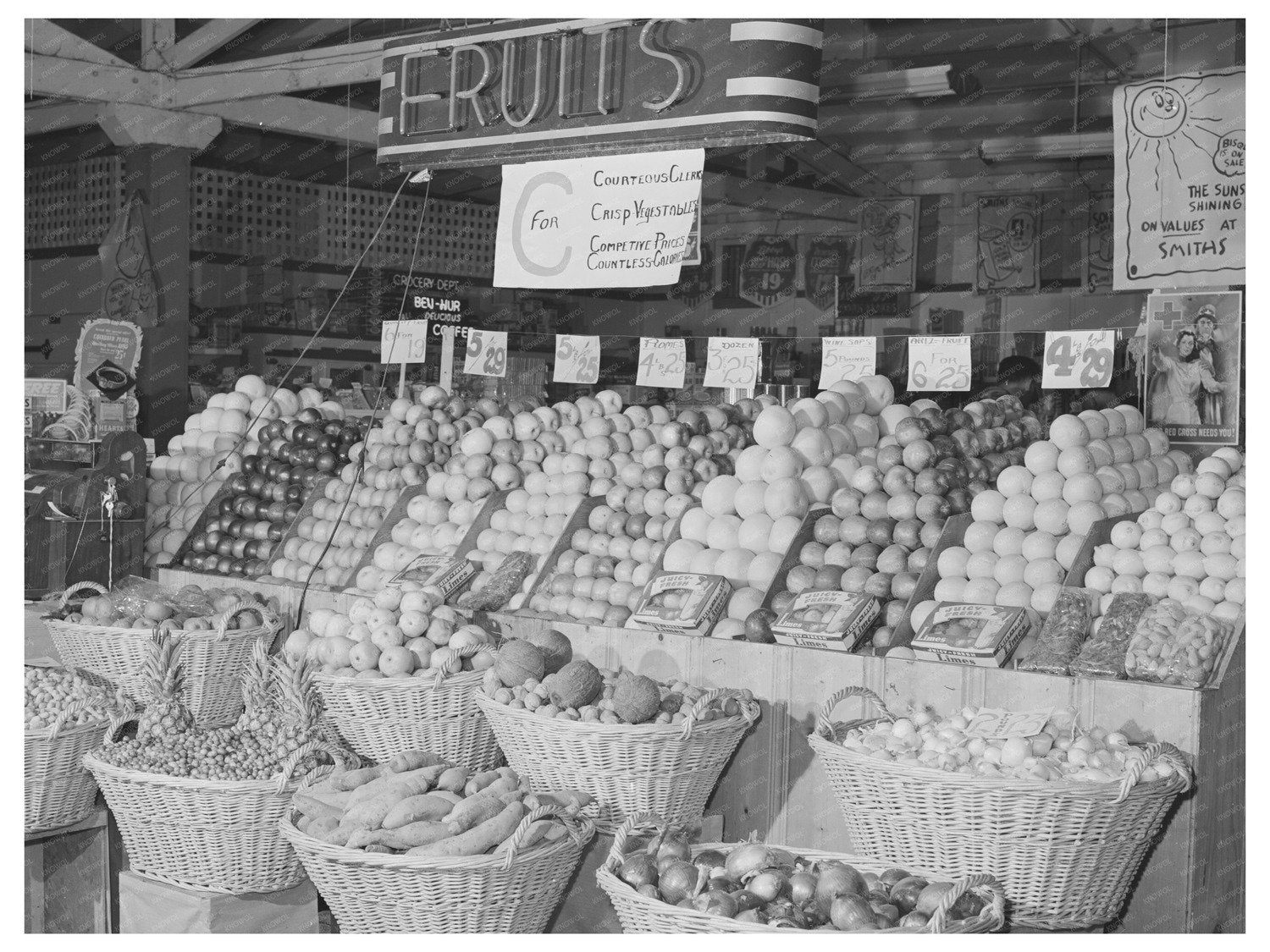 Vintage Vegetable Stand in Porterville California 1942