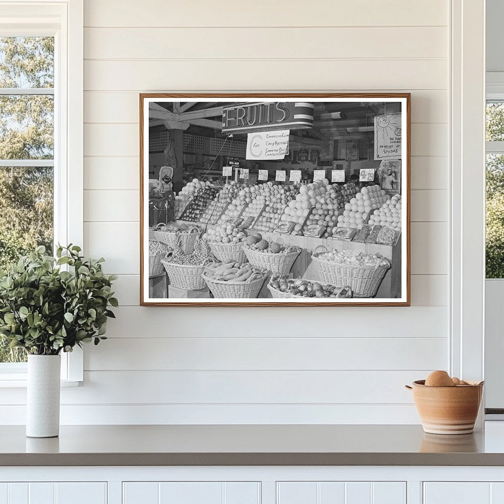 Vintage Vegetable Stand in Porterville California 1942