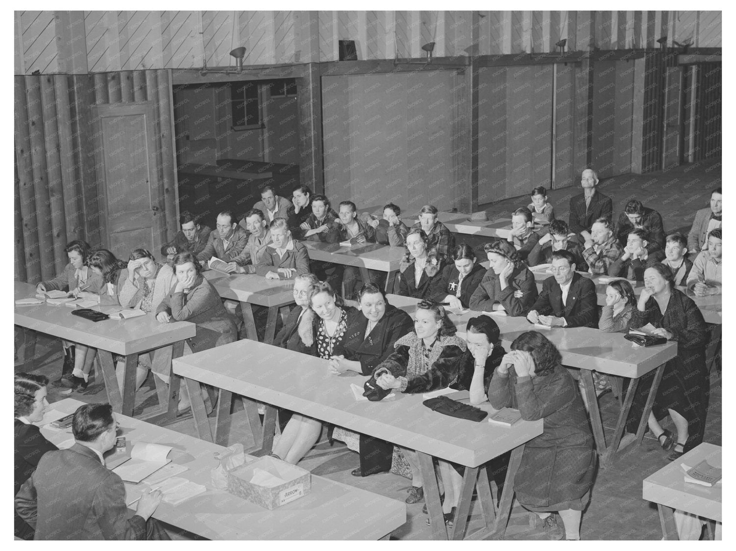 First Aid Class for Farm Workers Woodville California 1942