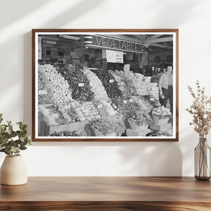 1942 Vegetable Stand in Porterville California Market Scene