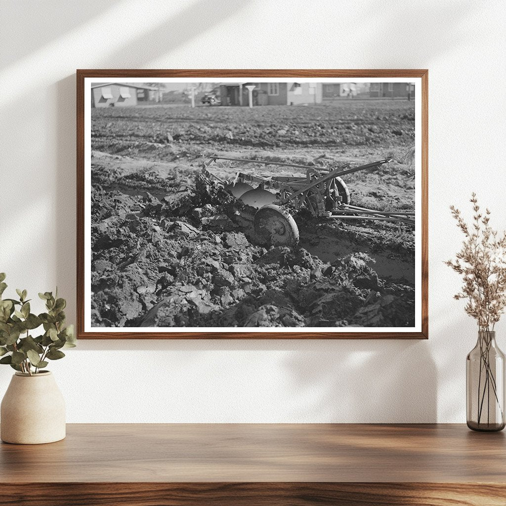 Farm Workers Using Disk Harrow in Tulare County 1942