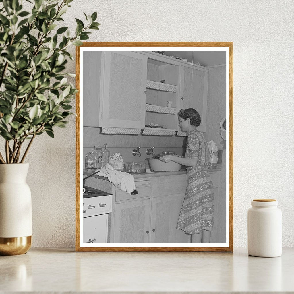 Woman in Kitchen of Garden House Tulare County 1942