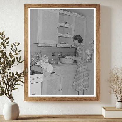 Woman in Kitchen of Garden House Tulare County 1942