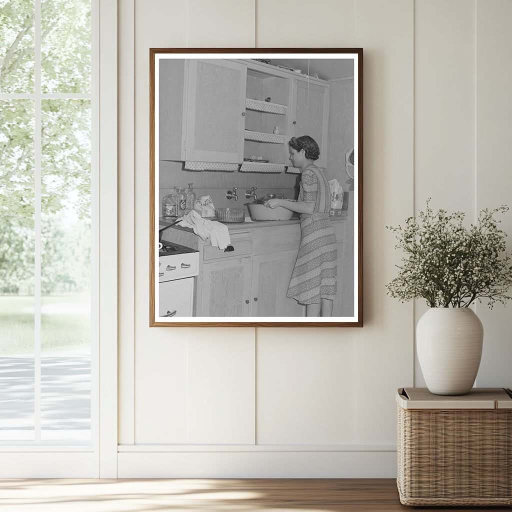 Woman in Kitchen of Garden House Tulare County 1942