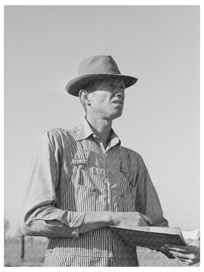 Farm Workers Checking Cotton Pickers Tulare County 1942