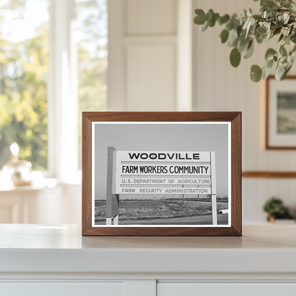 Farm Security Administration Community Sign Woodville 1942