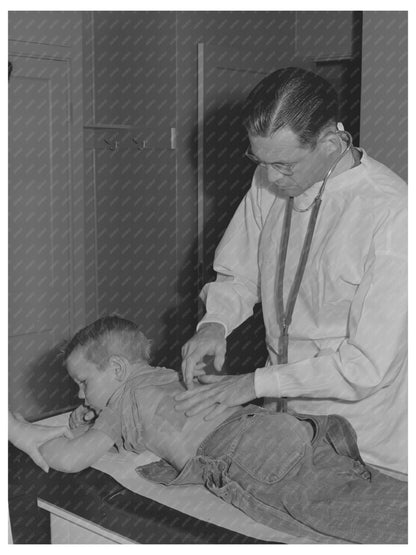 Doctor Examines Child of Farm Workers in Woodville 1942