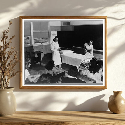 Farm Workers Learning Bed-Making Techniques February 1942