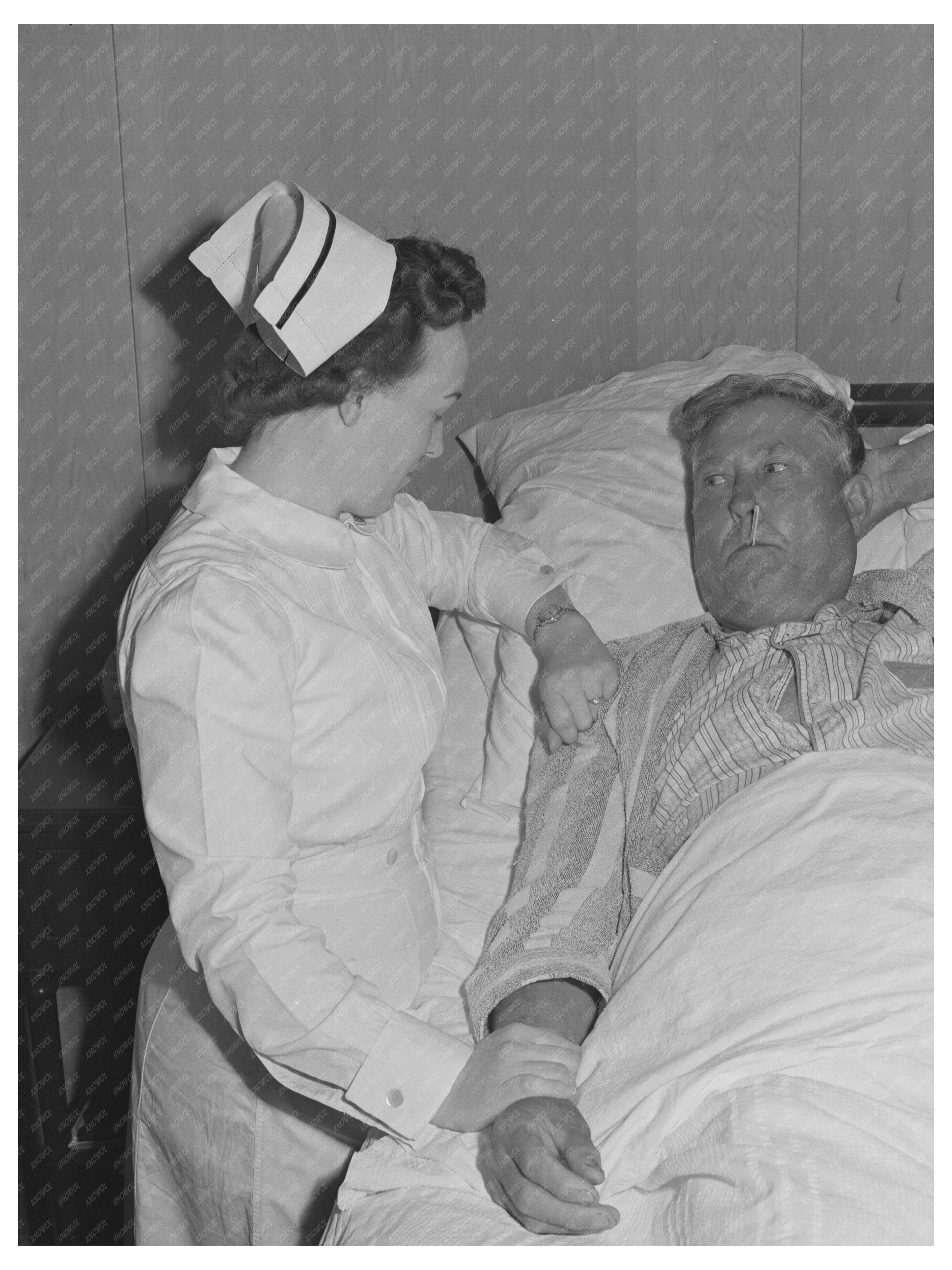 Nurse Taking Patients Temperature at Cairns General Hospital 1942