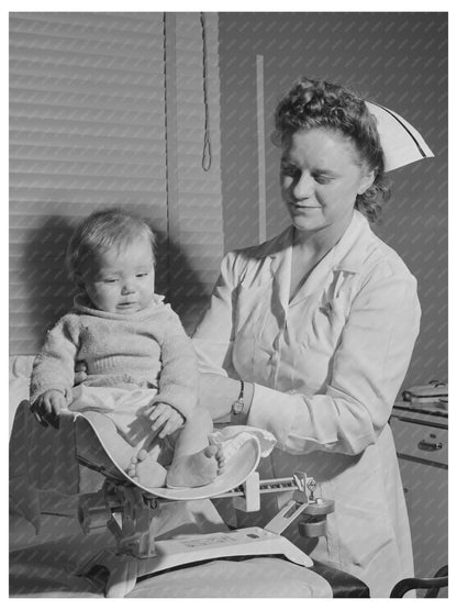 Nurse Weighing Baby at Cairns General Hospital 1942