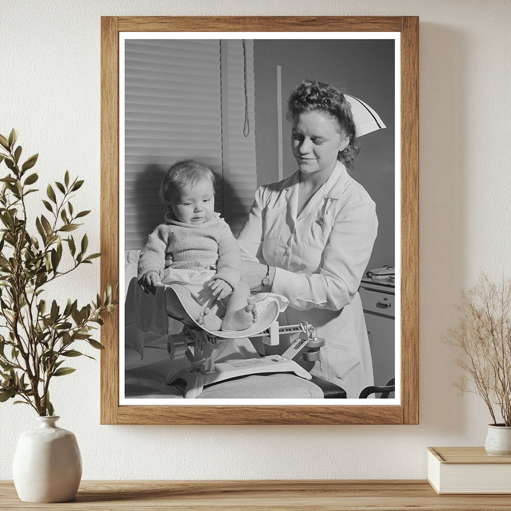 Nurse Weighing Baby at Cairns General Hospital 1942