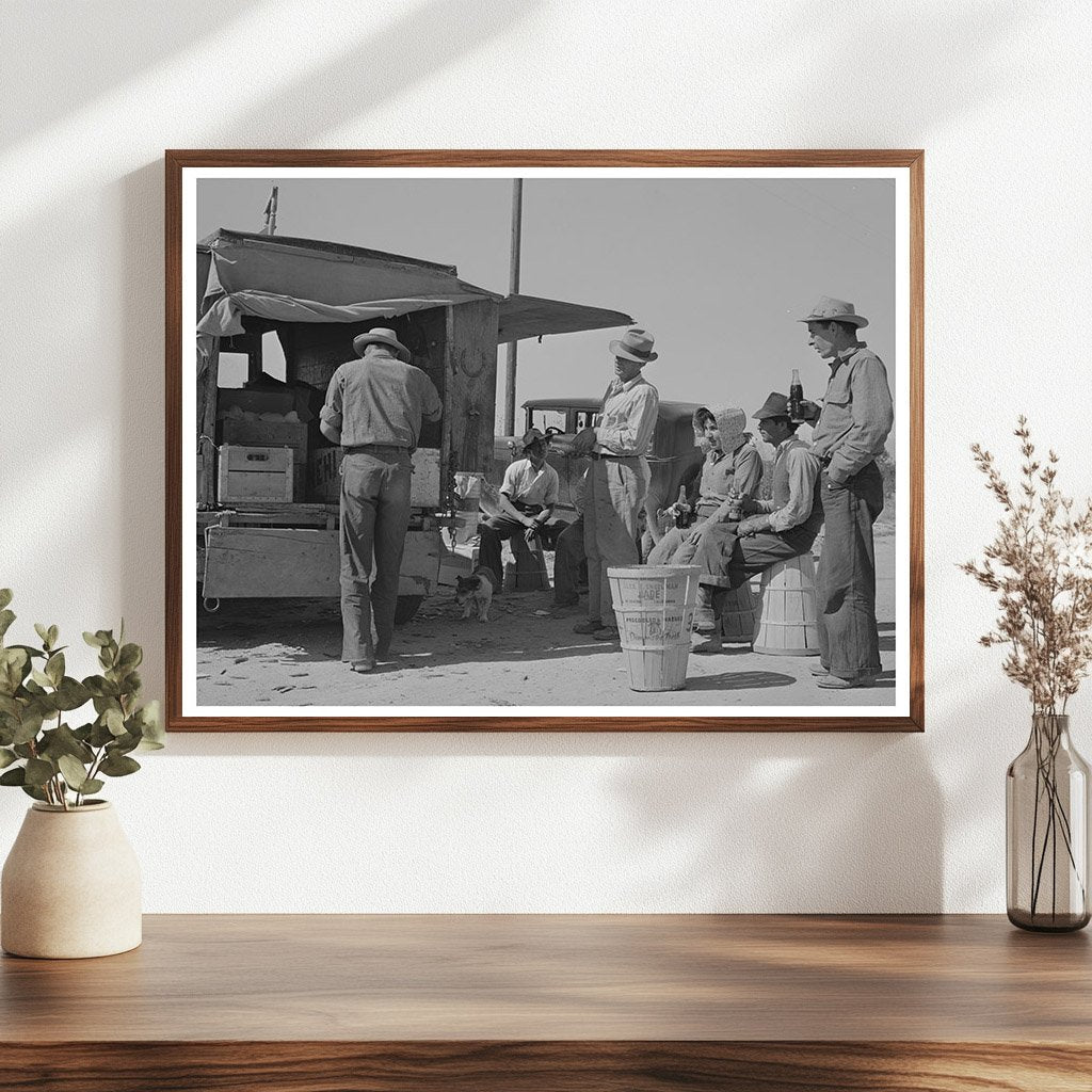 Pea Pickers Break for Soft Drinks Imperial County 1942