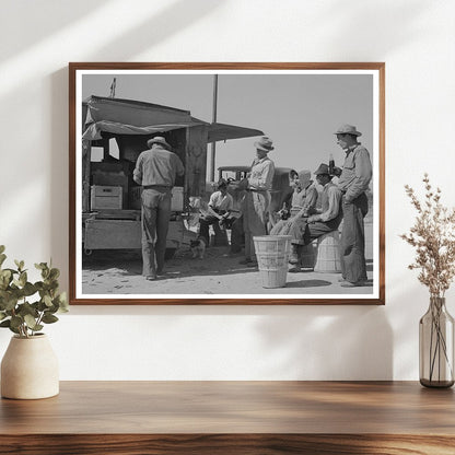 Pea Pickers Break for Soft Drinks Imperial County 1942