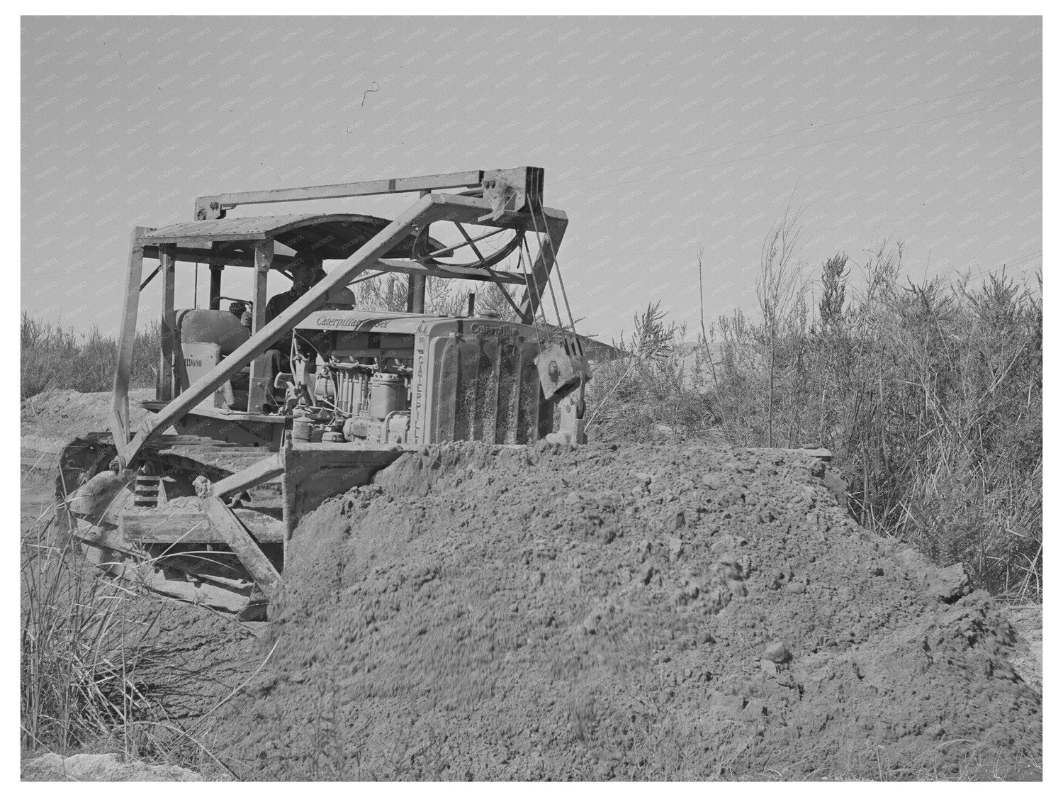 Bulldozer Working on Irrigation Ditch Imperial County 1942