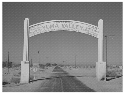 Yuma County Arizona Sign March 1942 Vintage Photo