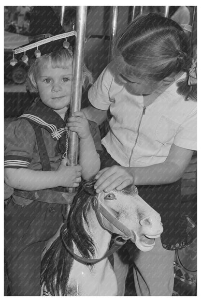 Girls on Merry-Go-Round at Imperial County Fair 1942