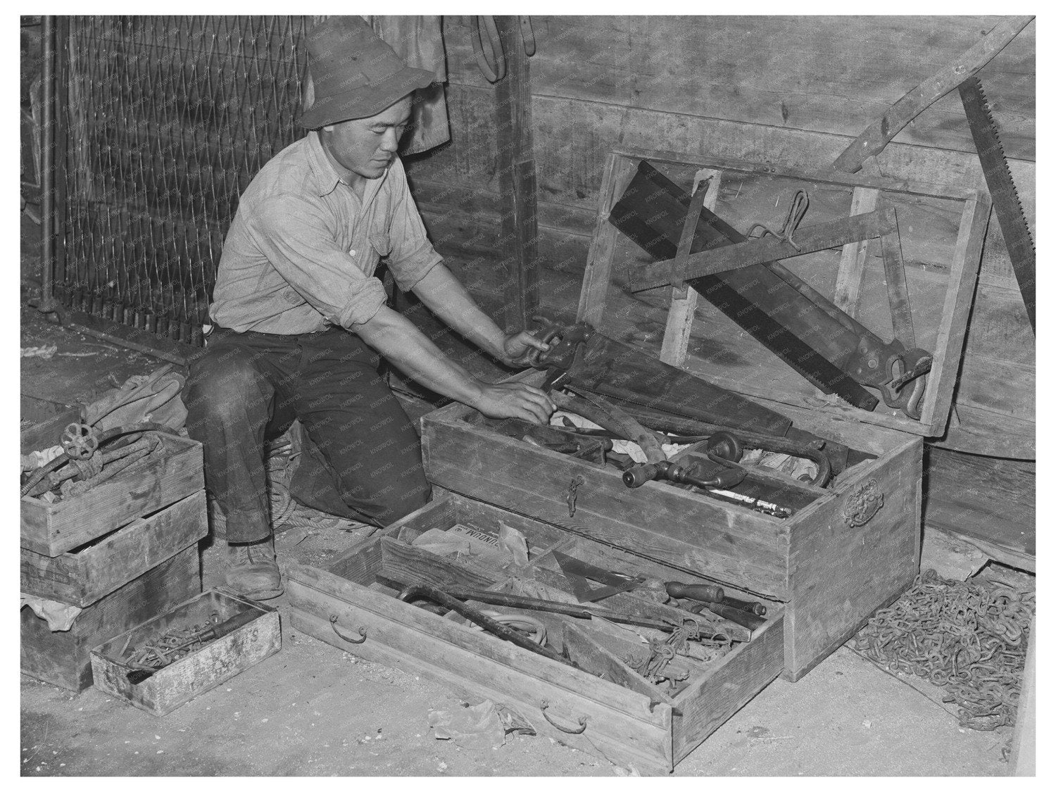 Japanese Farmer Packing Tools April 1942