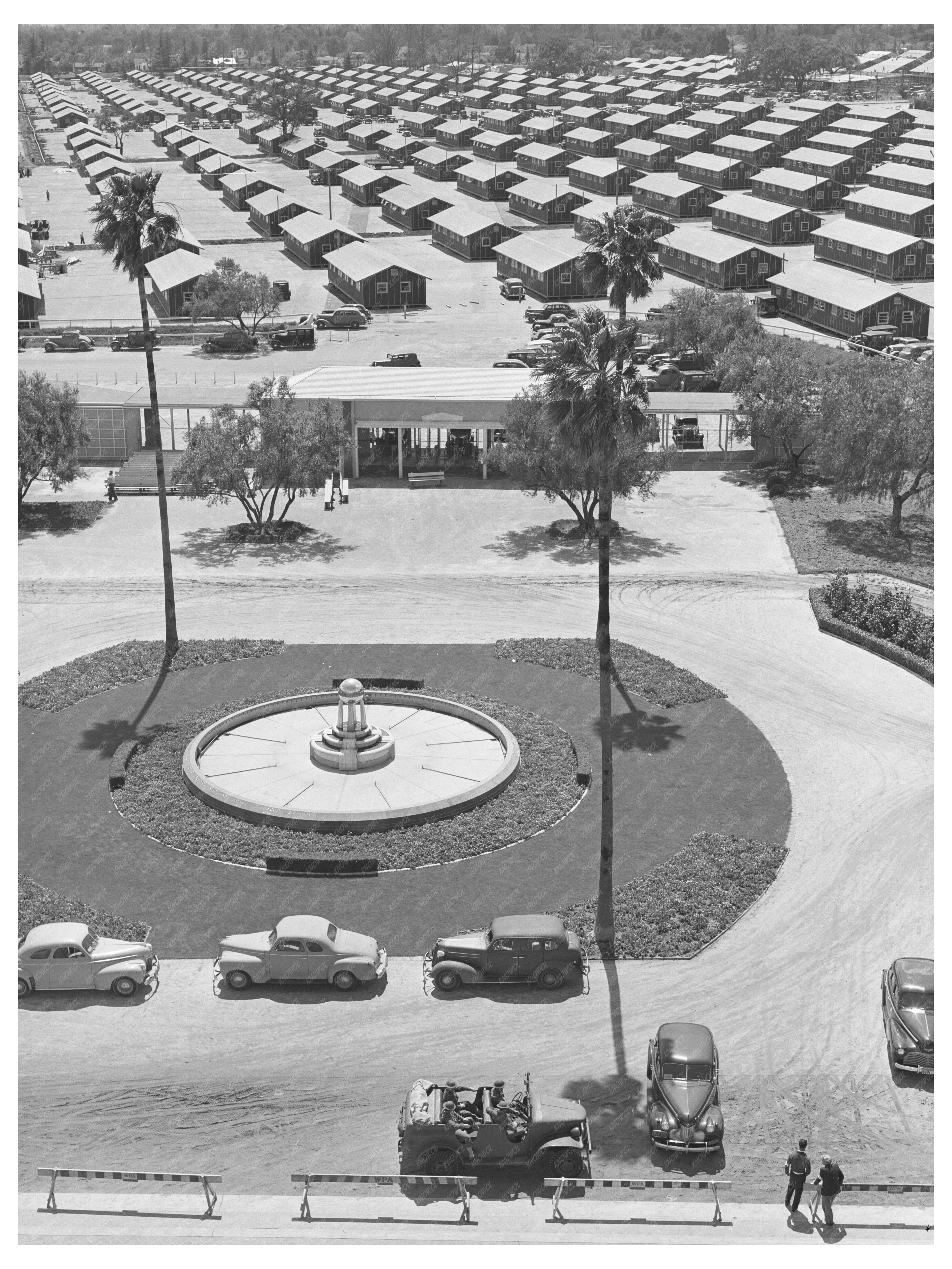 Santa Anita Reception Center April 1942 Vintage Image