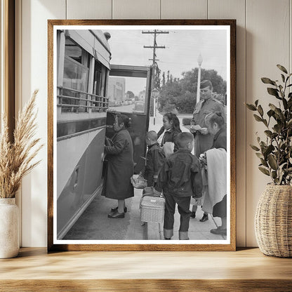 Japanese-Americans Boarding Bus Salinas California May 1942