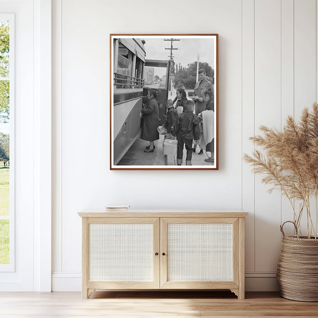 Japanese-Americans Boarding Bus Salinas California May 1942