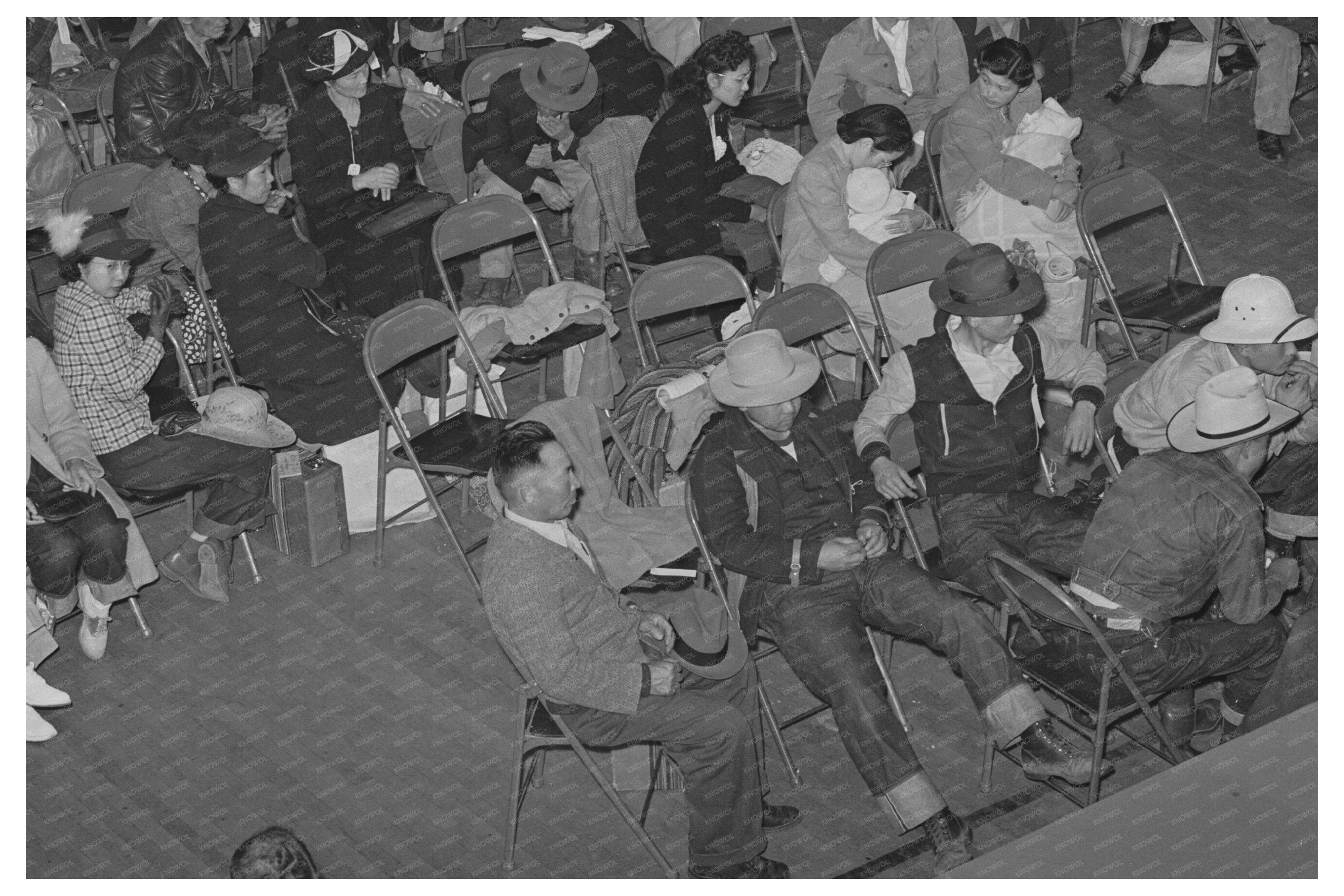 Japanese-Americans Await Evacuation May 1942 California