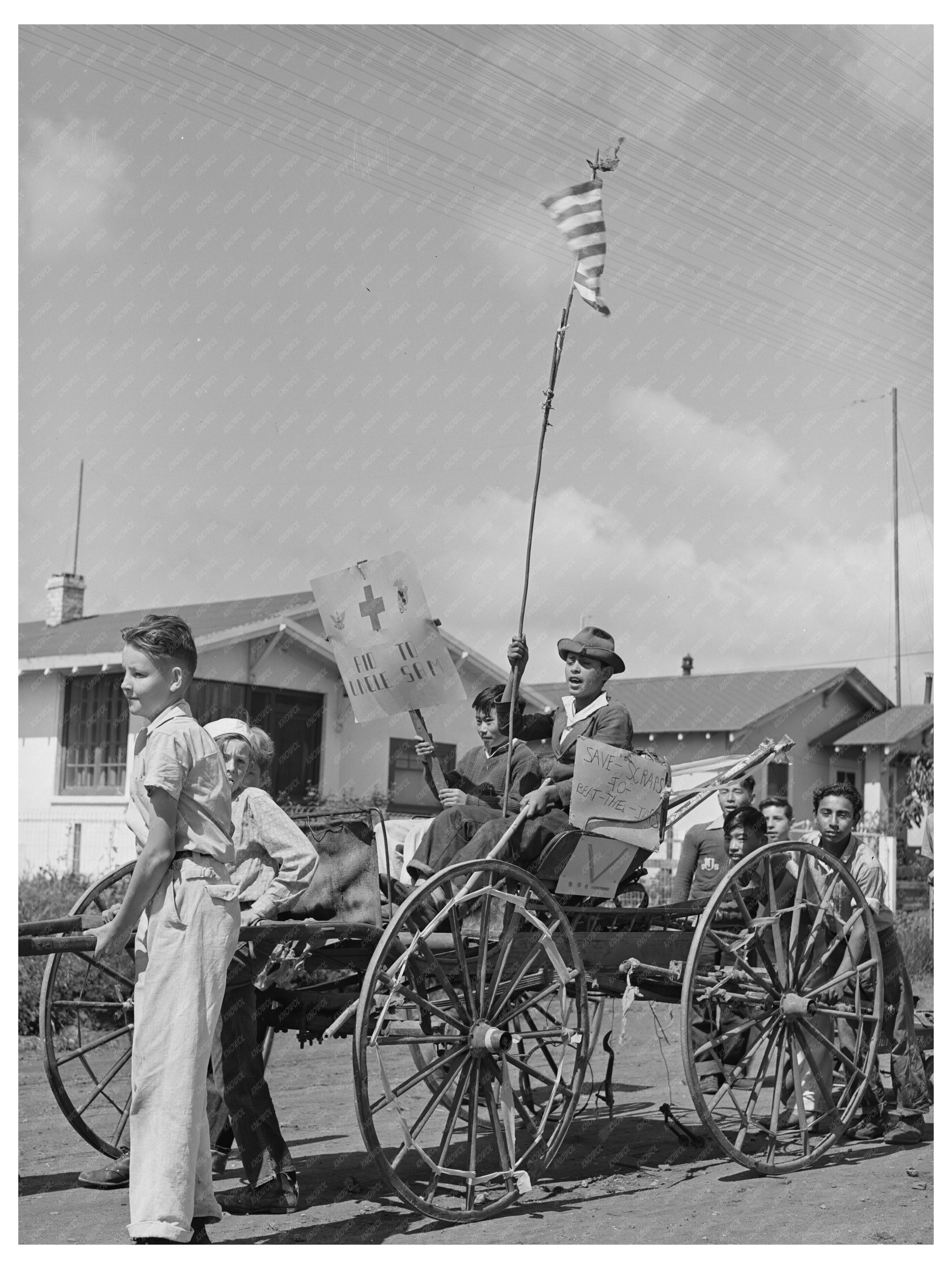 San Juan Bautista Schoolchildren Collect Scrap Metal May 1942