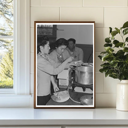 Japanese-American Girls Prepare Lunch in 1942 California