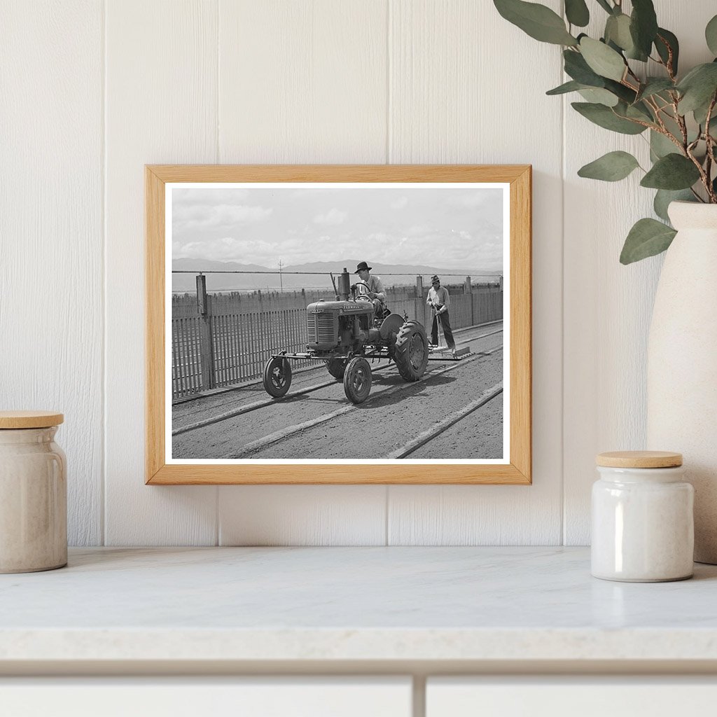 Tractor-Drawn Floater Prepares Seedbed in 1942 Salinas