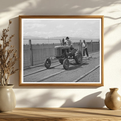 Tractor-Drawn Floater Prepares Seedbed in 1942 Salinas