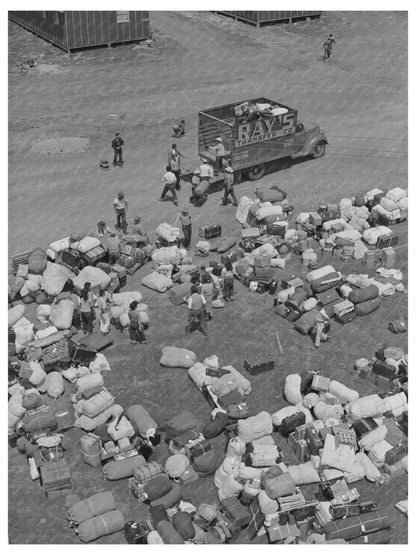 Japanese-American Luggage at Los Angeles Reception Center 1942