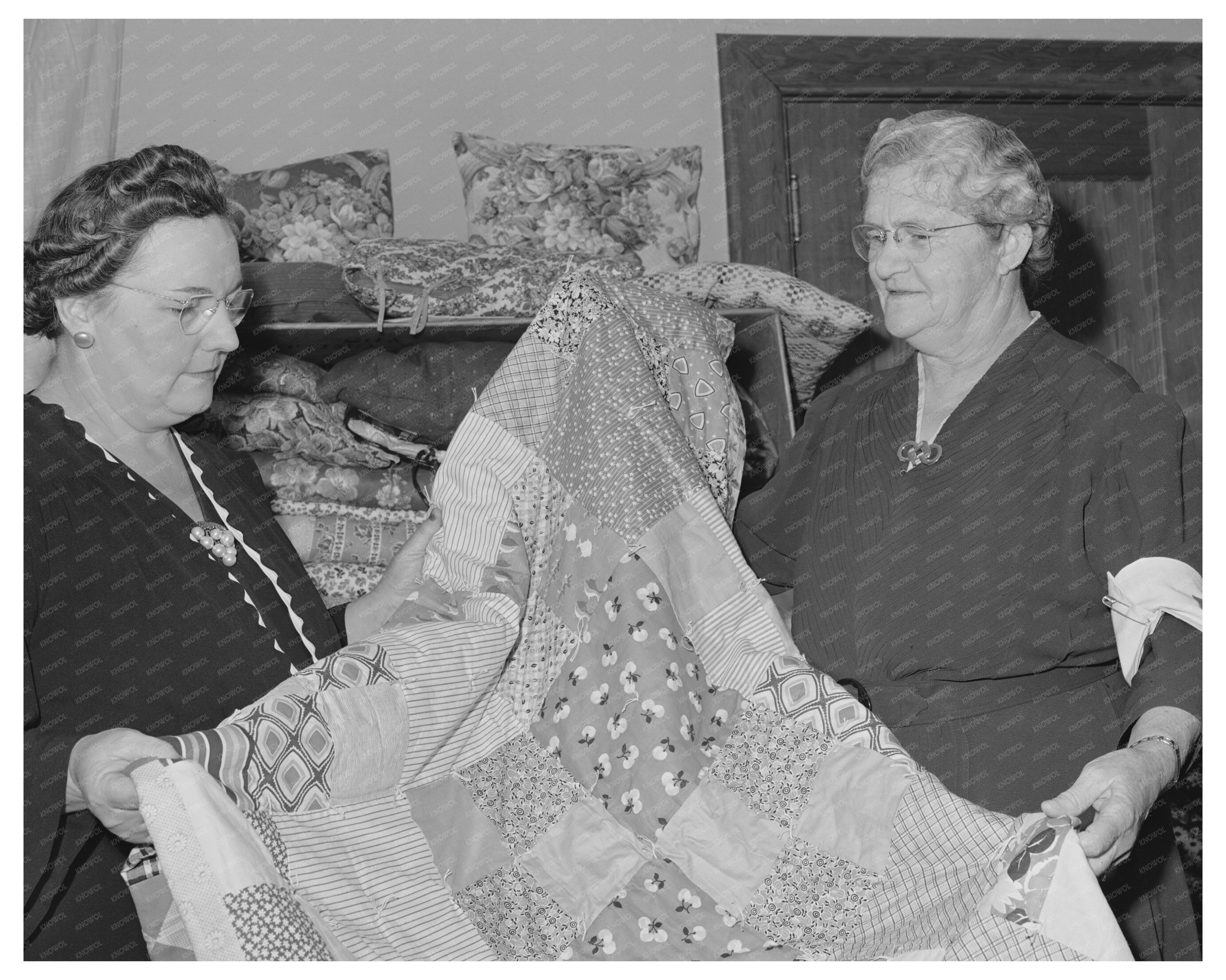 Turlock Housewife Supports Red Cross Quilting Efforts 1942