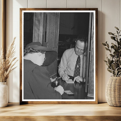 1942 Housewife PTA President Depositing Funds in Turlock CA