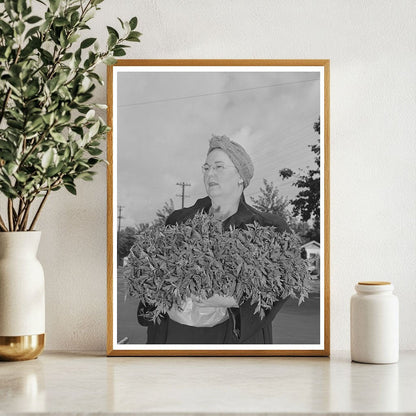 Housewife in Turlock CA with Tomato Plants May 1942