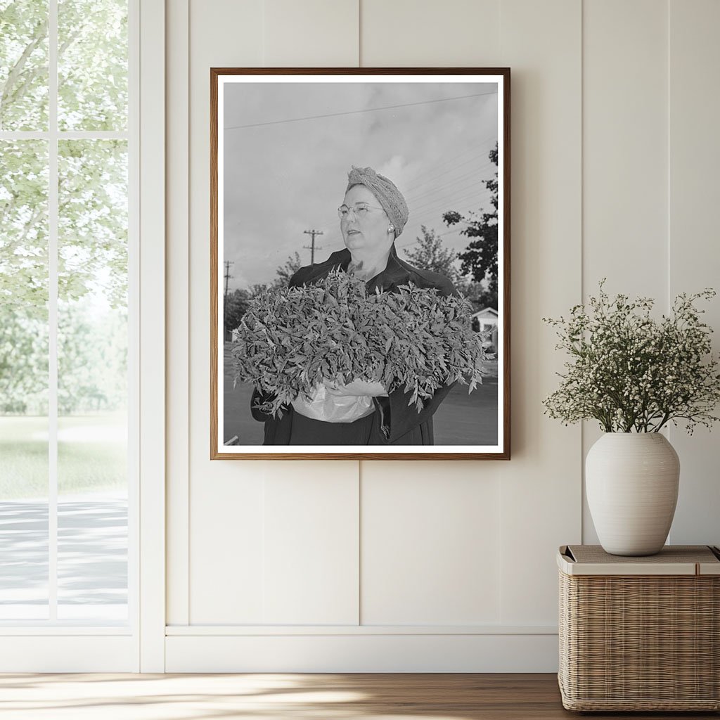 Housewife in Turlock CA with Tomato Plants May 1942