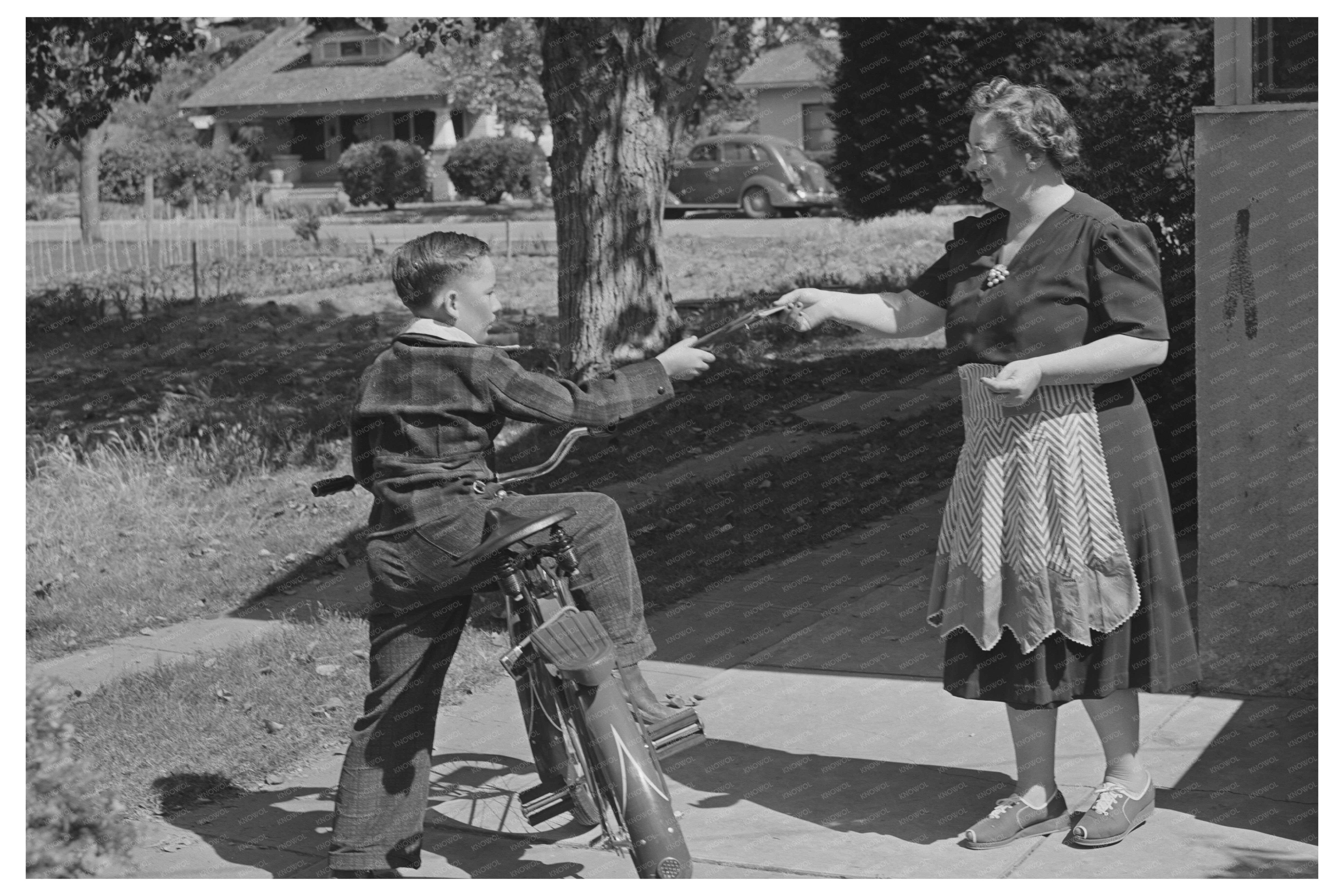 May 1942 Housewife in Turlock California Prepares Son for School