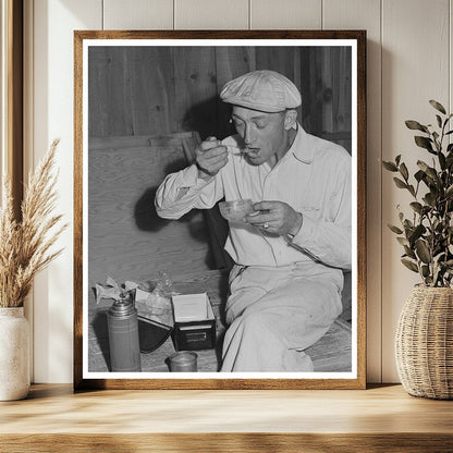 Workman at Dehydrating Plant Turlock California 1942