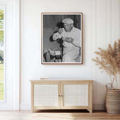 Workman at Dehydrating Plant Turlock California 1942