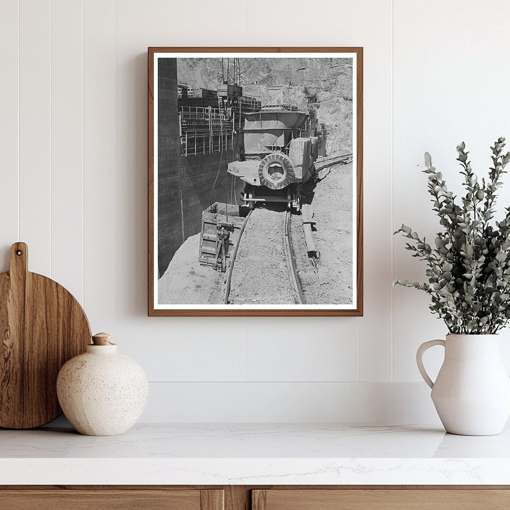 Shasta Dam construction operations June 1942 vintage photo