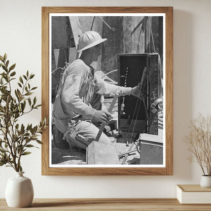 Carpenter at Shasta Dam California June 1942